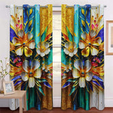 Imported Silk Curtains Blackout ( 2 Curtain Set )